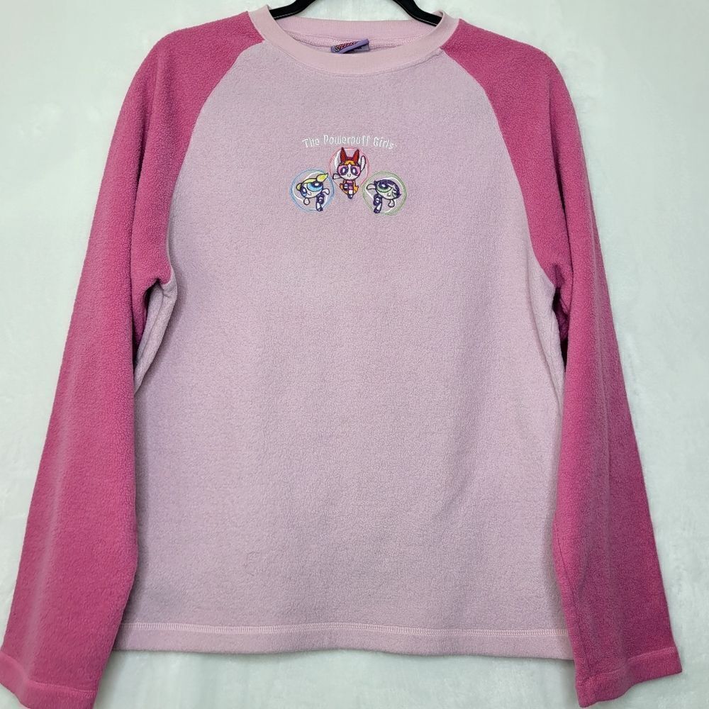 Vintage Y2K 2000 Cartoon Network Powerpuff Girls Fleece Top Size Medium